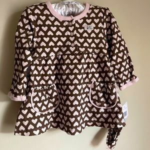 Calvin Klein Baby Girls' Dress & Diaper Cover Set in Mocha Brown